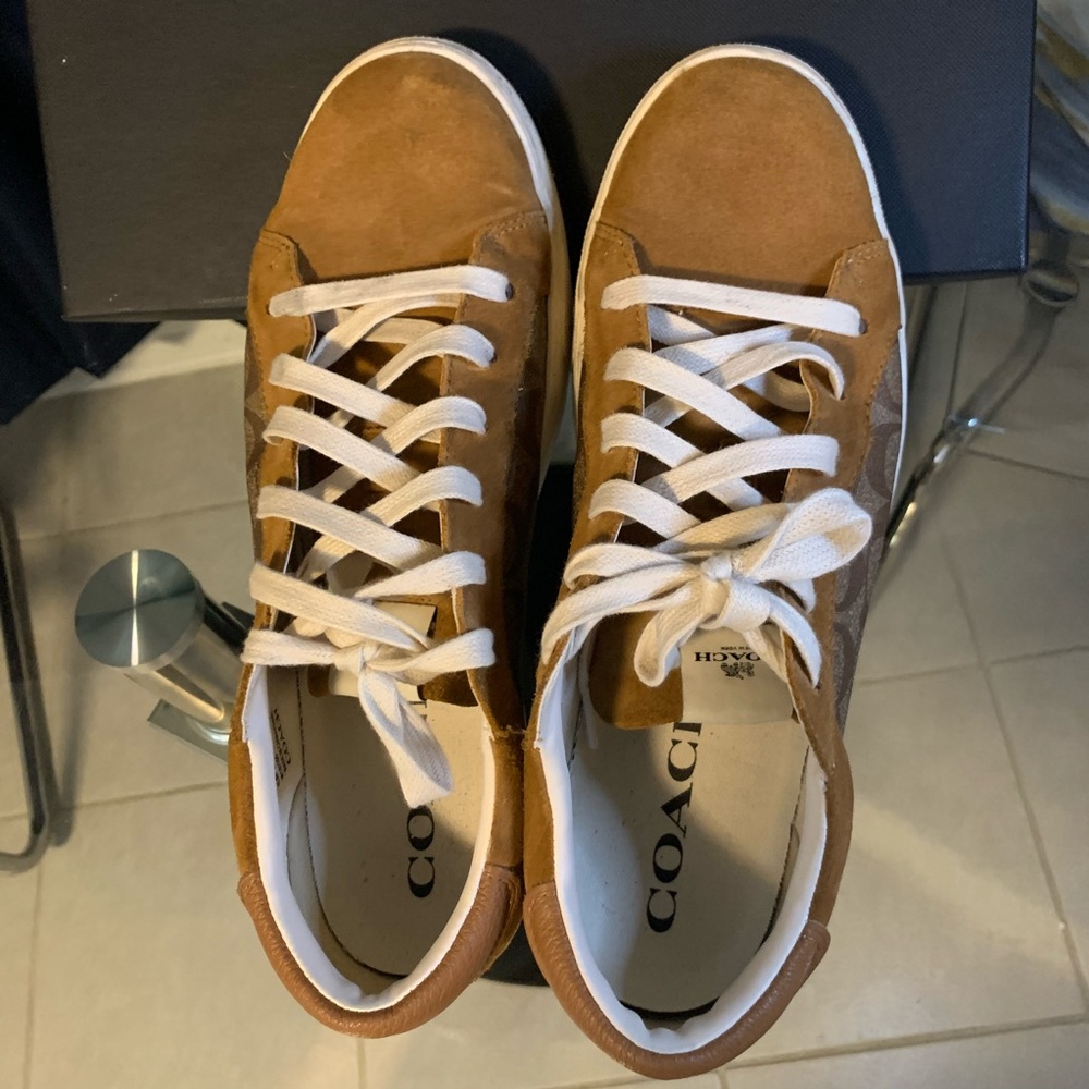 Coach Mens Khaki Suede Low Top Sneakers Sz 11.5 D - Picture 6 of 7